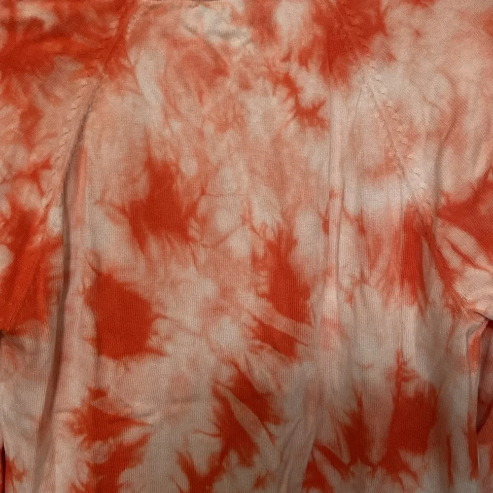 2 Isaac Mizrahi Sweaters - Coral Peplum, Coral Tie Dye Shrug Cardigan - Picture 13 of 16